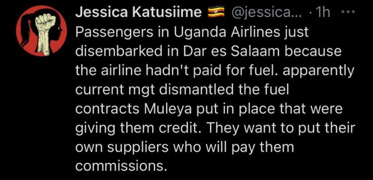 Uganda Airlines runs out of fuel while in transit